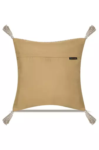  off white animal print cotton cushion cover (16"x16")