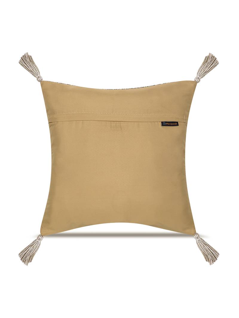  off white animal print cotton cushion cover (16"x16")