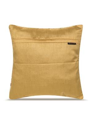  gold floral embroidered faux silk cushion cover (16"x16") 4