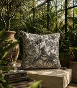  off white animal print cotton cushion cover (16"x16")