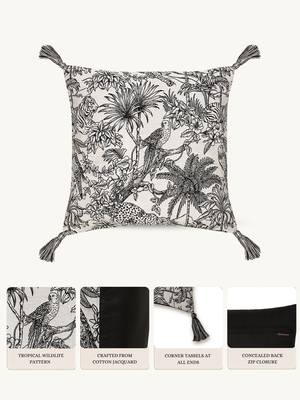  off white animal print cotton cushion cover (16"x16") 2