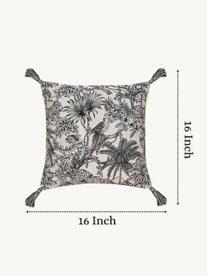  off white animal print cotton cushion cover (16"x16") 3