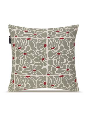  sage green floral embroidered cotton cushion cover (16"x16") 4