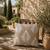  beige botanical embroidered cotton cushion cover (16"x16")