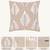  beige botanical embroidered cotton cushion cover (16"x16")