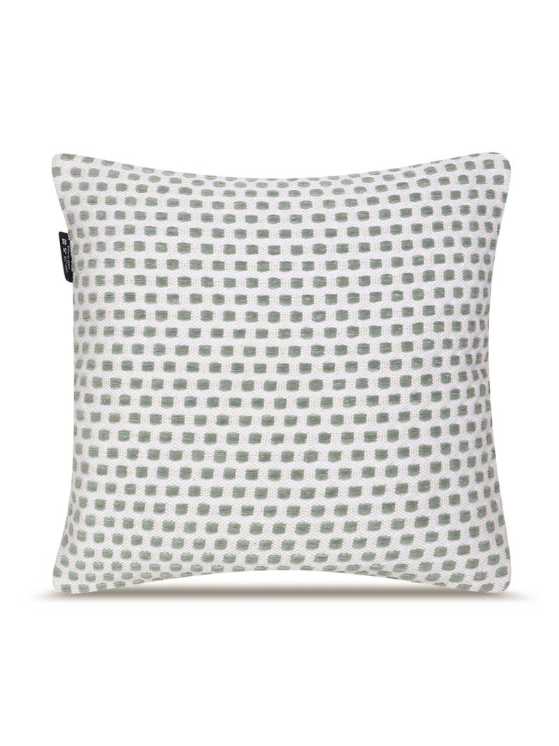  sage green floral embroidered cotton cushion cover (16"x16")