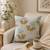  green floral embroidered cotton cushion cover (16"x16")