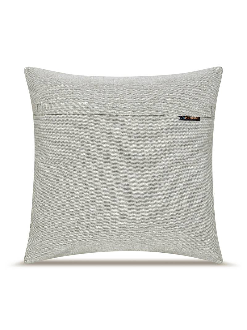  green botanical embroidered cotton cushion cover (16"x16")