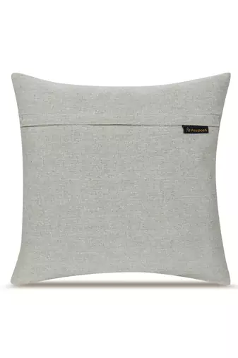  green floral embroidered cotton cushion cover (16"x16")