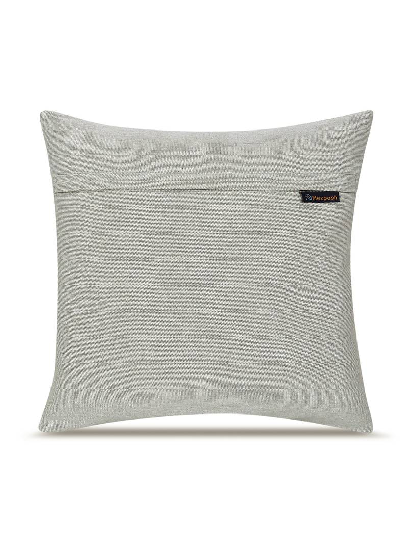  green floral embroidered cotton cushion cover (16"x16")