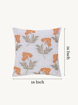  ice blue floral embroidered cotton cushion cover (16"x16") 3
