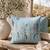  sky blue floral embroidered cotton cushion cover (16"x16")