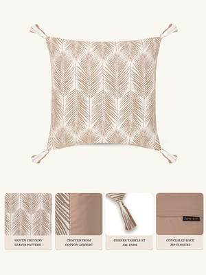  off white botanical embroidered acrylic cushion cover (16"x16") 2