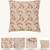  beige floral embroidered cotton cushion cover (16"x16")