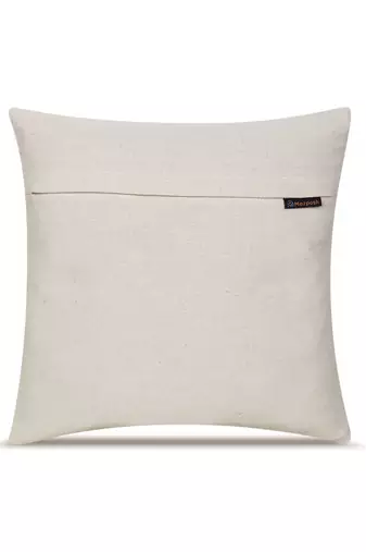  off white botanical embroidered cotton cushion cover (16"x16")