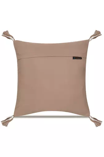  off white botanical embroidered acrylic cushion cover (16"x16")