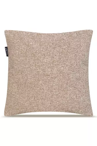  beige floral embroidered cotton cushion cover (16"x16")