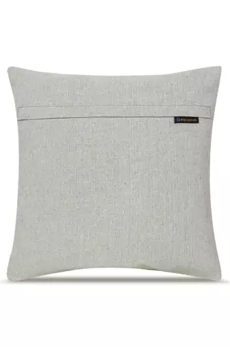  sage green botanical embroidered cotton cushion cover (16"x16")