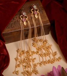 Designer Gold Plated Long Tassel Earrings for Women | Ethnic Party Wear Statement Earrings
