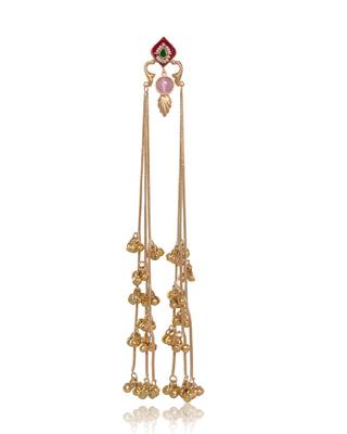 Designer Gold Plated Long Tassel Earrings for Women | Ethnic Party Wear Statement Earrings 5