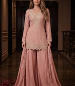 Rose premium chinon beads work sharara suit set