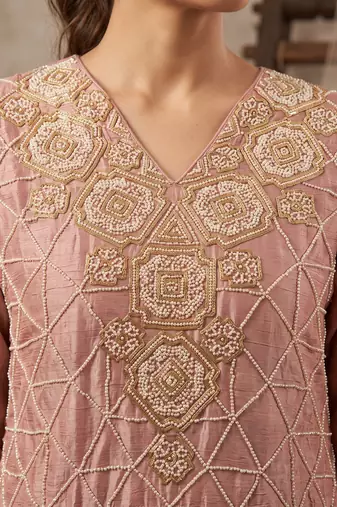 Rose premium chinon beads work sharara suit set