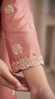 Rose premium chinon beads work sharara suit set 3