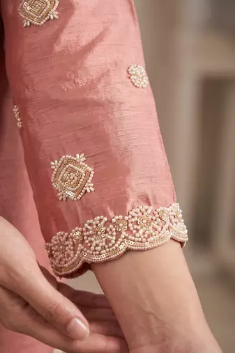 Rose premium chinon beads work sharara suit set