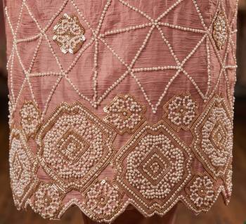 Rose premium chinon beads work sharara suit set 4