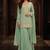Sea green premium chinon beads work sharara suit set