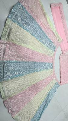 MULTICOLOR THREAD and SEQUin work GEORGETTE LEHENGA CHOLI WITH BLOUSE 9