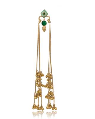 Designer Gold Plated Long Tassel Earrings for Women | Ethnic Party Wear Statement Earrings 5