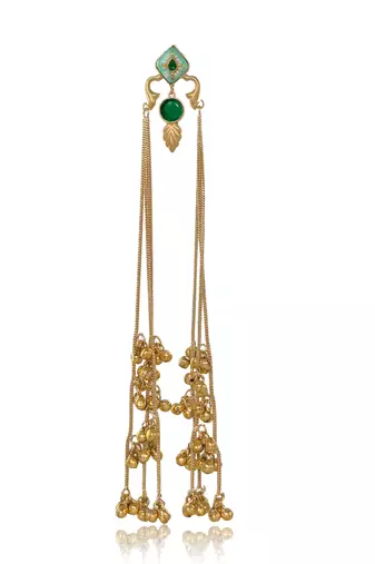 Designer Gold Plated Long Tassel Earrings for Women | Ethnic Party Wear Statement Earrings
