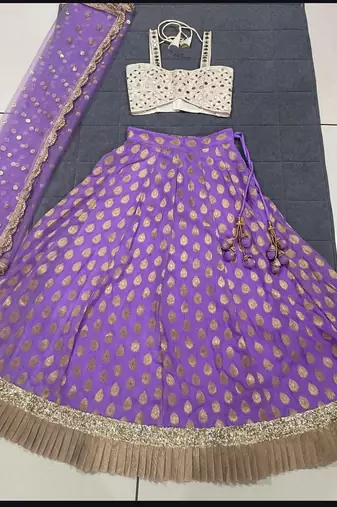 LAVENDER BANARASI viscose LEHENGA CHOLI WITH DUPATTA