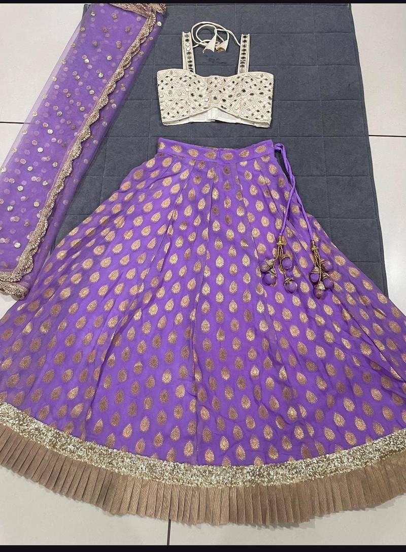 LAVENDER BANARASI viscose LEHENGA CHOLI WITH DUPATTA