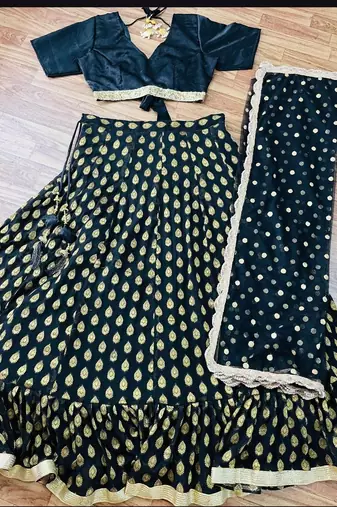 BLACK BANARASI viscose LEHENGA CHOLI WITH DUPATTA