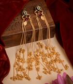 Designer Gold Plated Long Tassel Earrings for Women | Ethnic Party Wear Statement Earrings