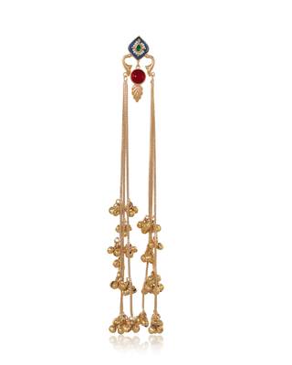 Designer Gold Plated Long Tassel Earrings for Women | Ethnic Party Wear Statement Earrings 5