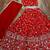 RED EMBROIDERED GEORGETTE FLAIRED LEHENGA CHOLI WITH DUPATTA