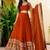 Women's  Orange Georgette Zari  Embroidery Work Lehenga Choli