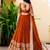Women's  Orange Georgette Zari  Embroidery Work Lehenga Choli
