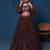 Women's Wine Georgette Zari Sequence Embroidery Work Lehenga Choli With Choker Sleeve