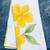 Yellow original japan satin digital print saree with blouse piece