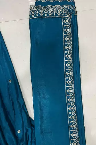 royal teal elephant motif lehenga set