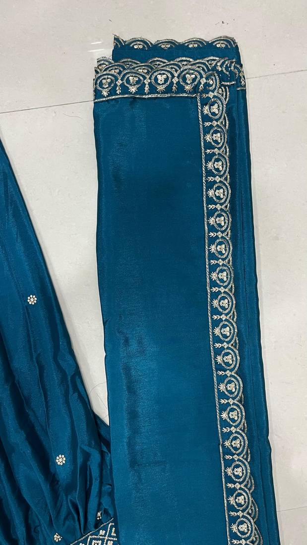 royal teal motif lehenga set