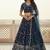 Women's  Blue Silk Georgette Embroidery Work Lehenga Choli