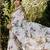 White original japan satin digital print saree with blouse piece