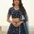 Women's  Blue Silk Georgette Embroidery Work Lehenga Choli