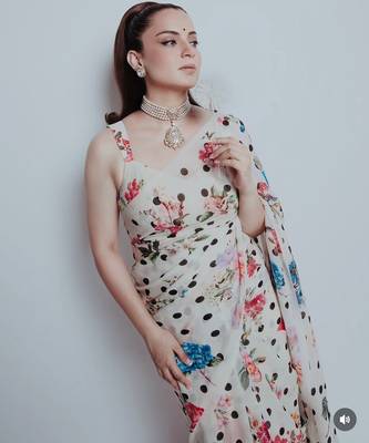White original japan satin digital print saree with blouse piece 1