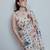 White original japan satin digital print saree with blouse piece